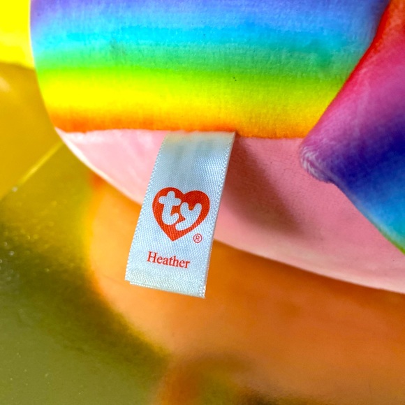 TY SQUISH -A-BOO UNICORN RAINBOW CAT HEATHER PLUSH EMBROIDERED FACE 2 ULTRA SOFT - Picture 9 of 9